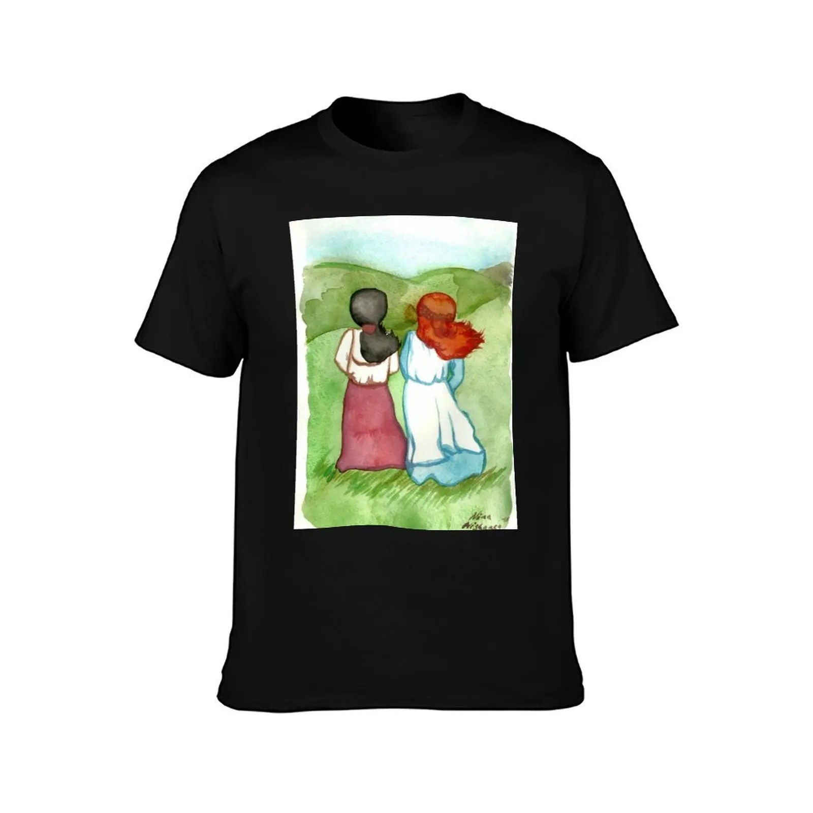 Anne and Diana Anne of Green Gables T-Shirt Summer Casual Loose T-Shirt