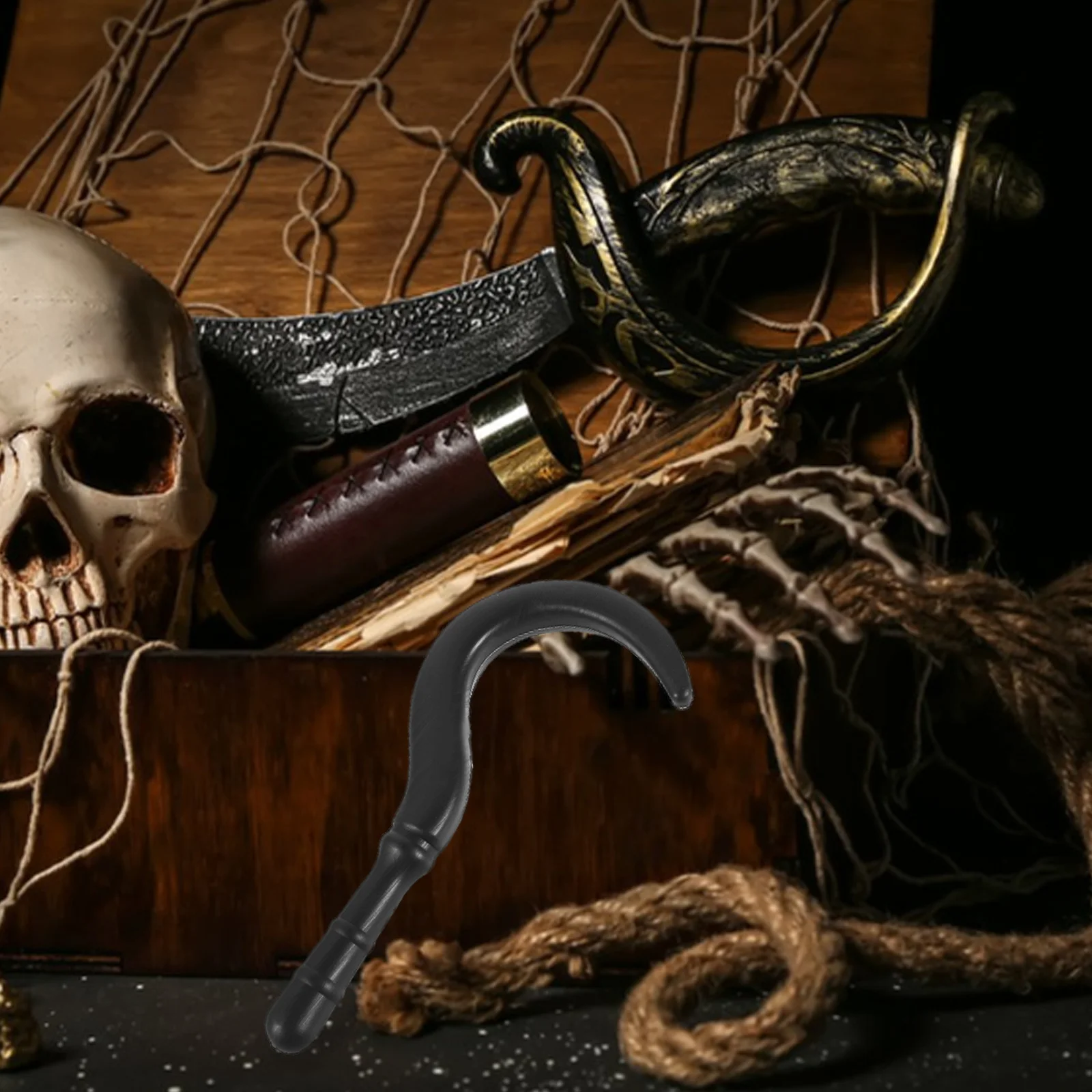 ชุดอุปกรณ์คอสเพลย์โจรสลัด 4 ชิ้น พร้อมตะขอเกี่ยวมือ ทำจากพลาสติกเหมือนจริง สำหรับเด็กและผู้ใหญ่ ใช้สำหรับงานปาร์ตี้ฮาโลวีน ตกแต่งธีมโจรสลัด ชุดทำเอง