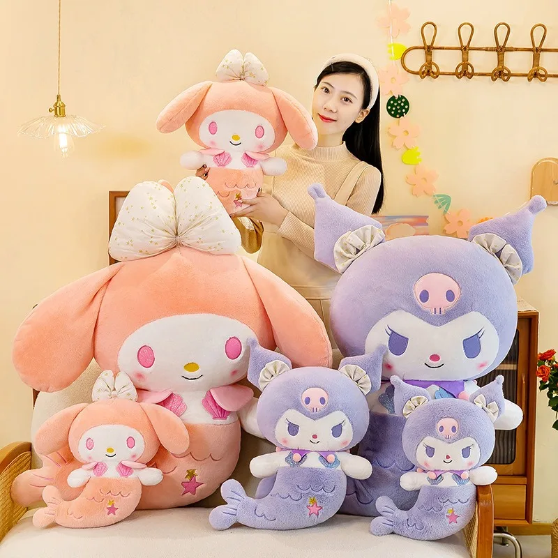 40 سنتيمتر سانريو حورية البحر ألعاب من نسيج مخملي أسود جميل ميلودي أفخم دمية سوبر لطيف فتاة غرفة نوم الديكور دمية هدية عيد