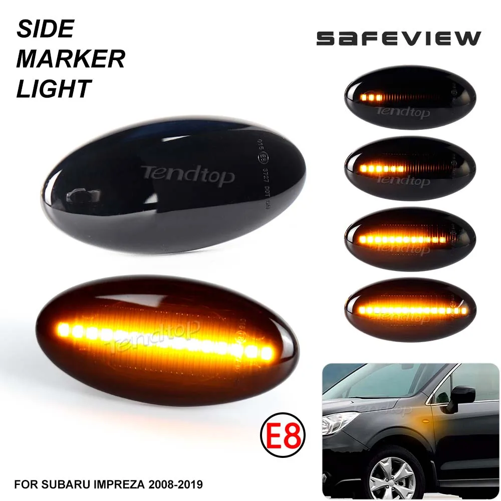 Repetidor de señal de giro LED para Subaru Forester, luz secuencial intermitente, lámpara de posición lateral para Subaru Impreza 2008-2019, 2 uds.