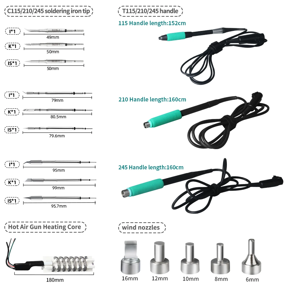 Kaisi 8521P 2-in-1 Soldering Station 800W Hot Air Station C210/C245/C115 Soldering Iron For BGA Soldering Repair