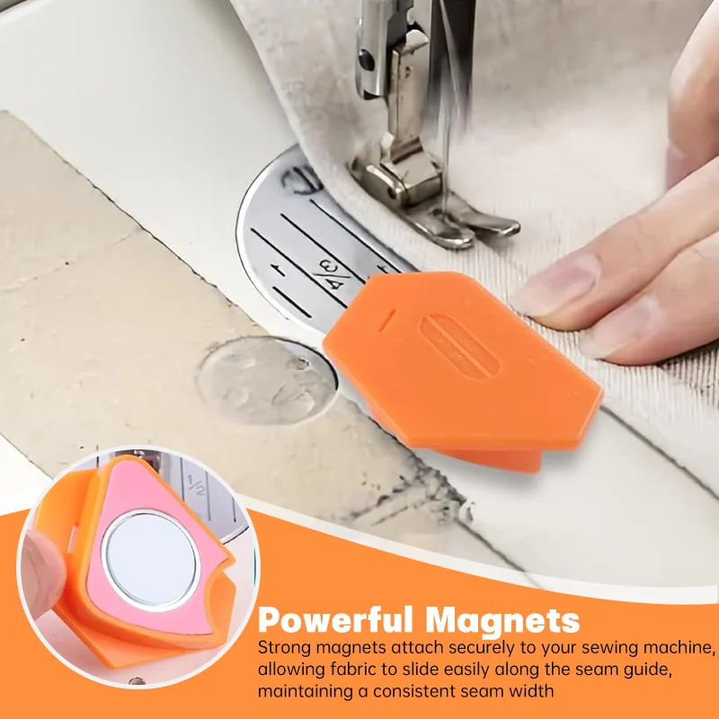 Polygonal Magnetic Seam Guide Multifunctional Sewing Machine Positioning Tool Anti-Curling Universal Sewing Accessories Supplies