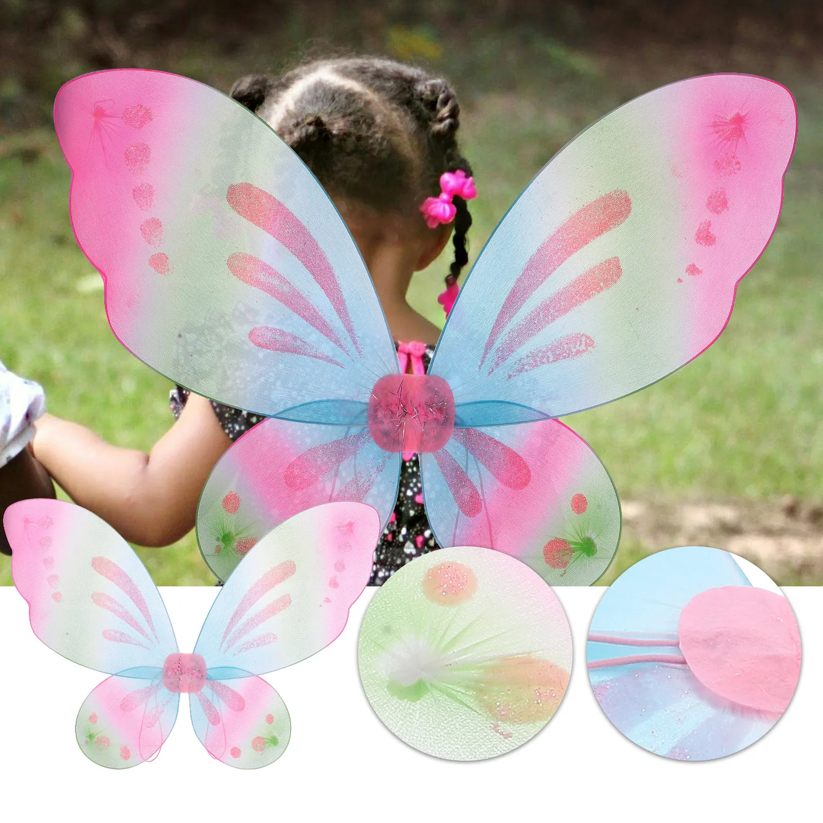 جناح فراشة كبير أداء تنكري للحفلات التنكرية فستان زي جناح للفتيات على شكل فراشة لتزيين الحفلات #3