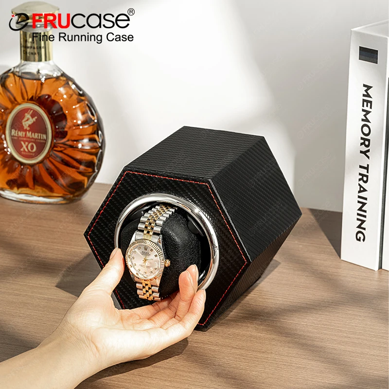 FRUCASE PU Watch Winder for Automatic Watches Watch Box Automatic Winder Use USB Cable