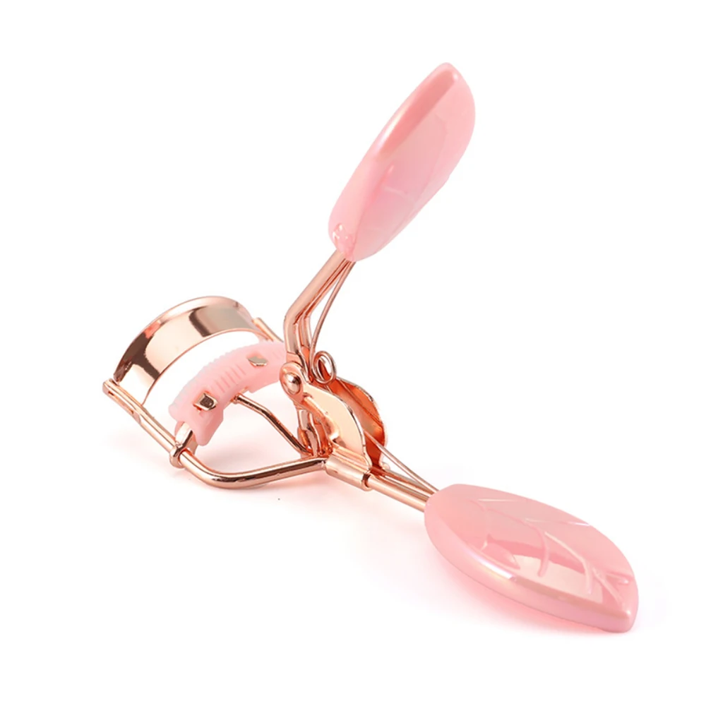 Modelador de cílios de aço inoxidável com almofada de silicone macio portátil folhas lidar com clipe de cílios postiços dourados ferramentas de maquiagem fixa