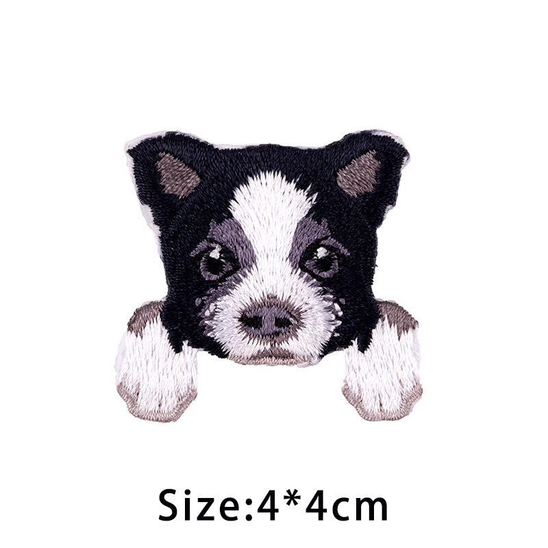 Toppa per cuccioli di cane carino Border Collie per abbigliamento per bambini Zaino Adesivo applique Kawaii Distintivo per toppe da pastore tedesco