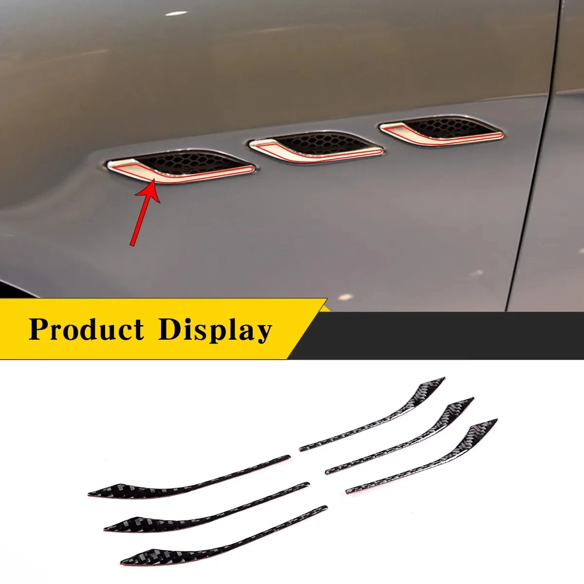 

Soft Carbon Fiber Car Side Air Vent Fender Panel Cover Sticker Fit For Maserati Ghibli 2014-2022