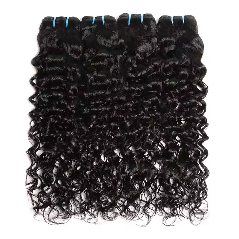 Water Wave Human Hair Bundles Curly Hair Bundles Wet and Wavy Deep Curly Raw Virgin Human Hair Extensions 12-32 Inch