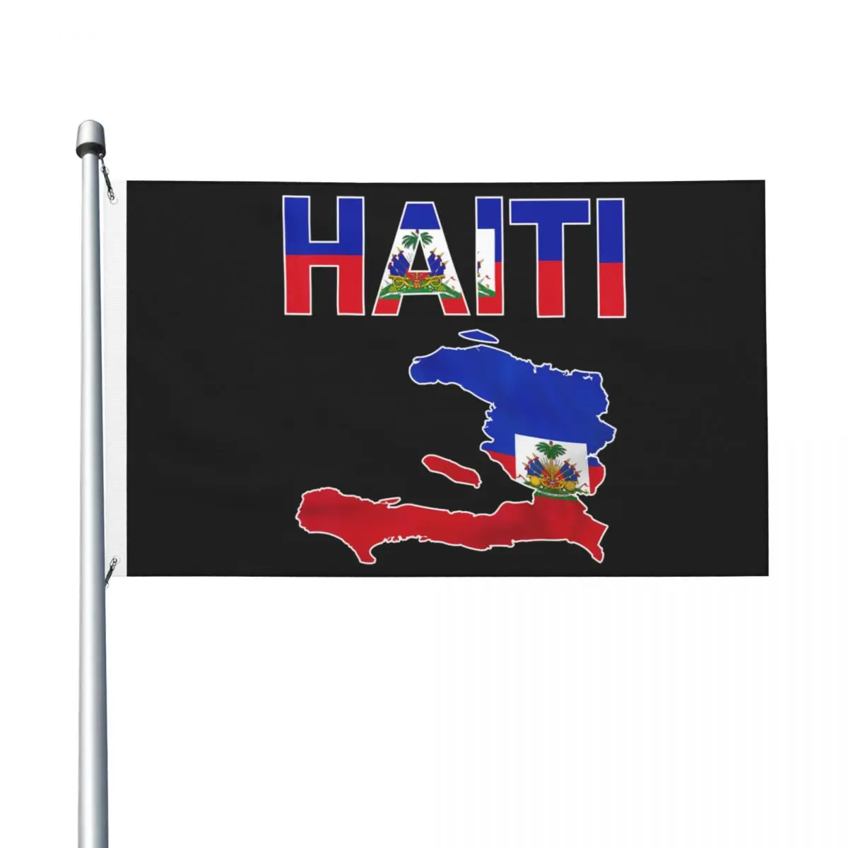 90X150cm Happy Haitian Flag Day Cool Haiti Flag Map Haitian Flag Hanging Banner Flags For College Dorm Room Bedroom