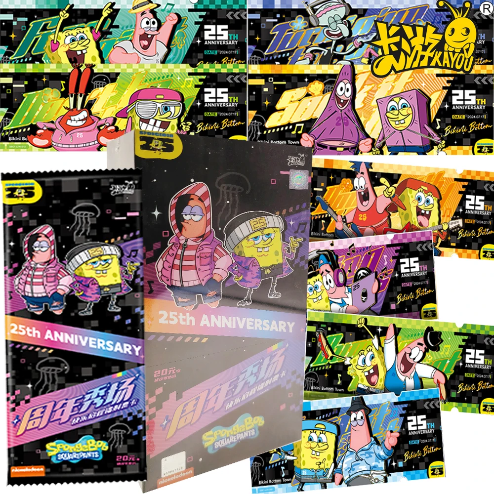 

Genuine Kayou SpongeBob SquarePants‌ Cards Funny Animated Characters Exquisite Visual Feast Laser Ticket Stub Cards Collect Gift