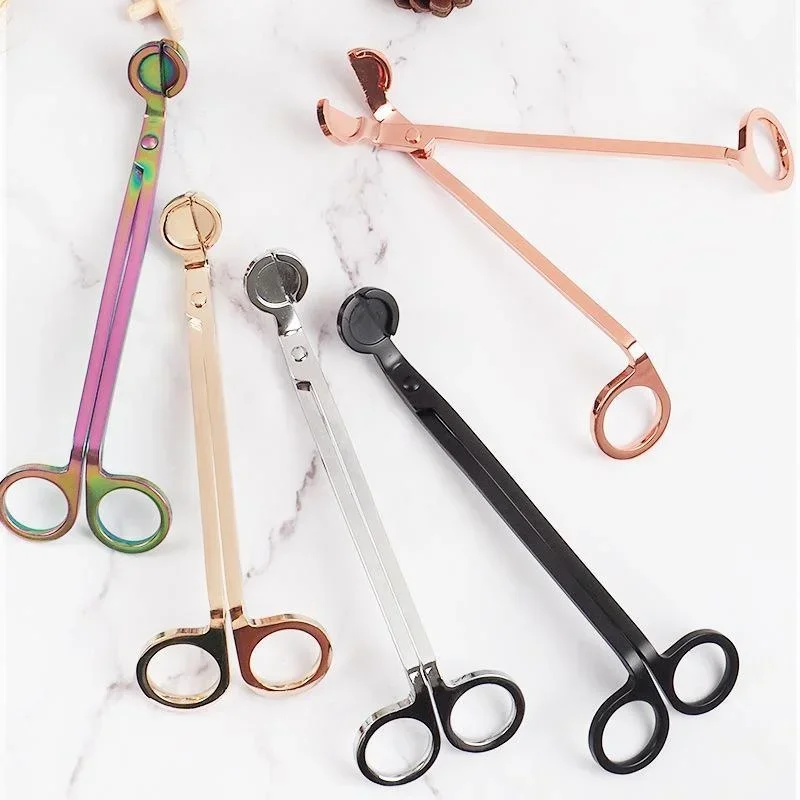 18cm Candle Wick Trimmer Stainless Steel Candle Scissors Trim Wick Cutter Round Head Candle Core Shears Handmade Tools