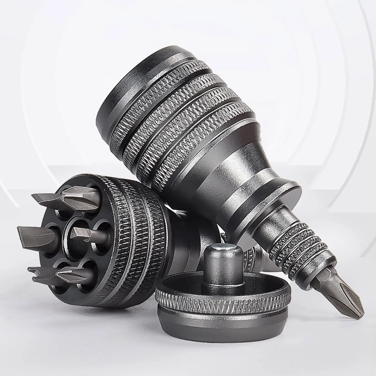 

7-in-1 Industrial Mini Screwdriver Set - Aluminum Alloy Handle with High Hardness Phillips/Slotted Bits Multi-Function EDC Tool