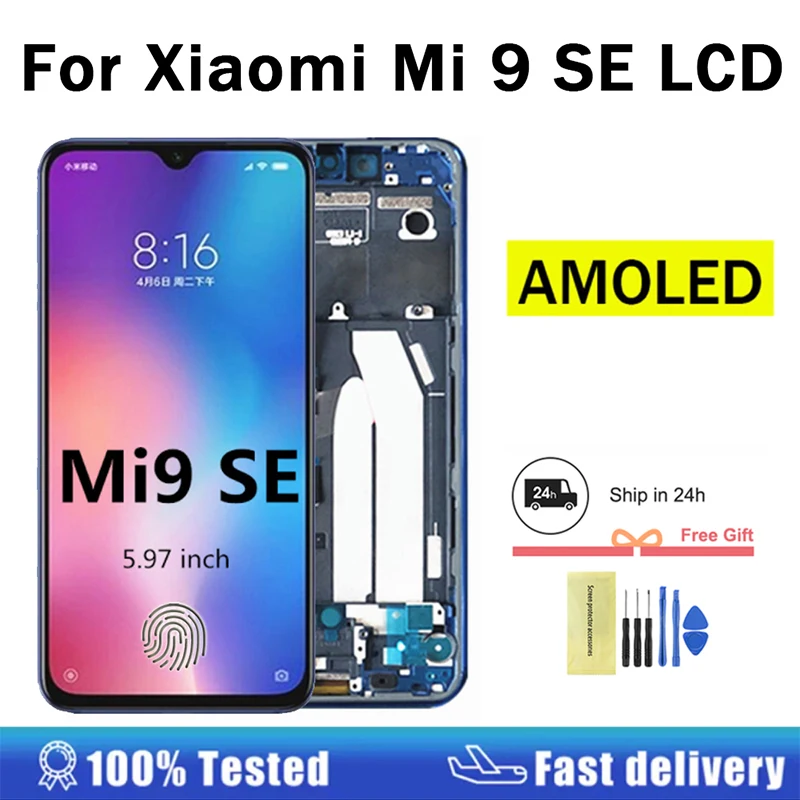 AMOLED LCD For Xiaomi Mi 9 SE LCD Display Touch Screen Digitizer Assembly with fingerprint For Xiaomi Mi 9SE Mi9 SE Display