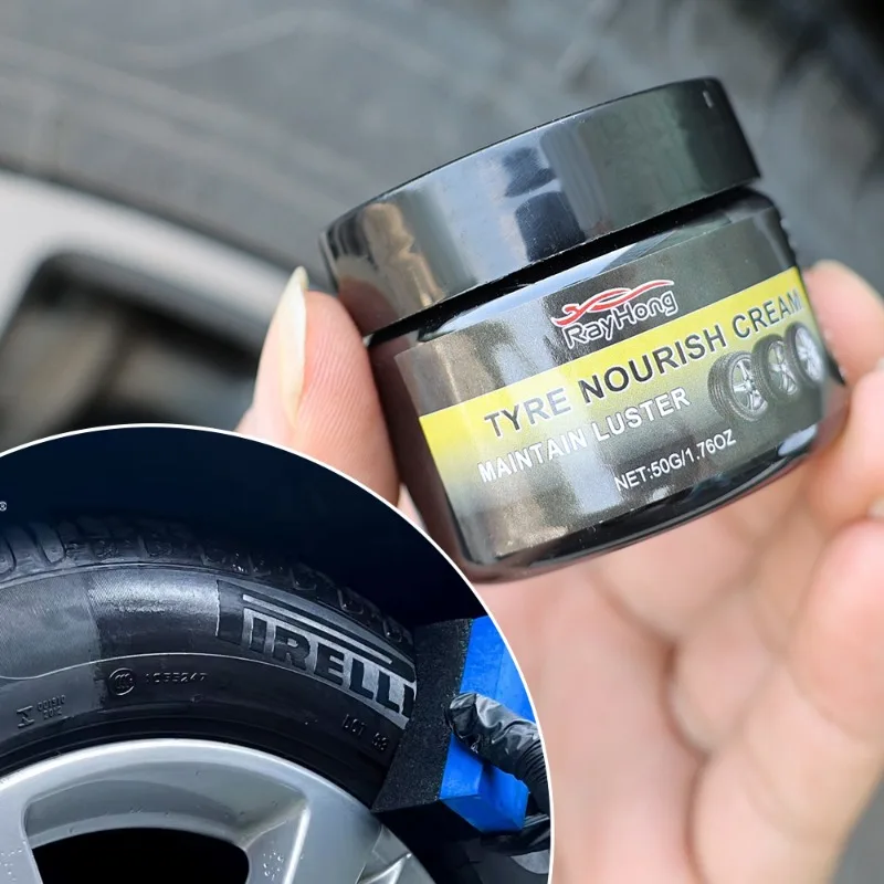 50g universal pneu de carro recauchutagem cera pneu brilho revestimento removedor de manchas de longa duração limpador carros acessórios de manutenção de pneus