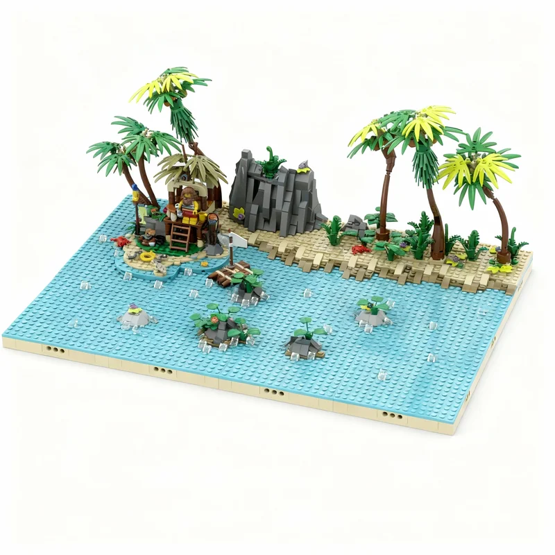 Ensemble de 773 pièces MOC Pirates Diorama, 1 modèle Ray, blocs de construction, architecture, cadeaux de Noël, idée créative, jouet éducatif