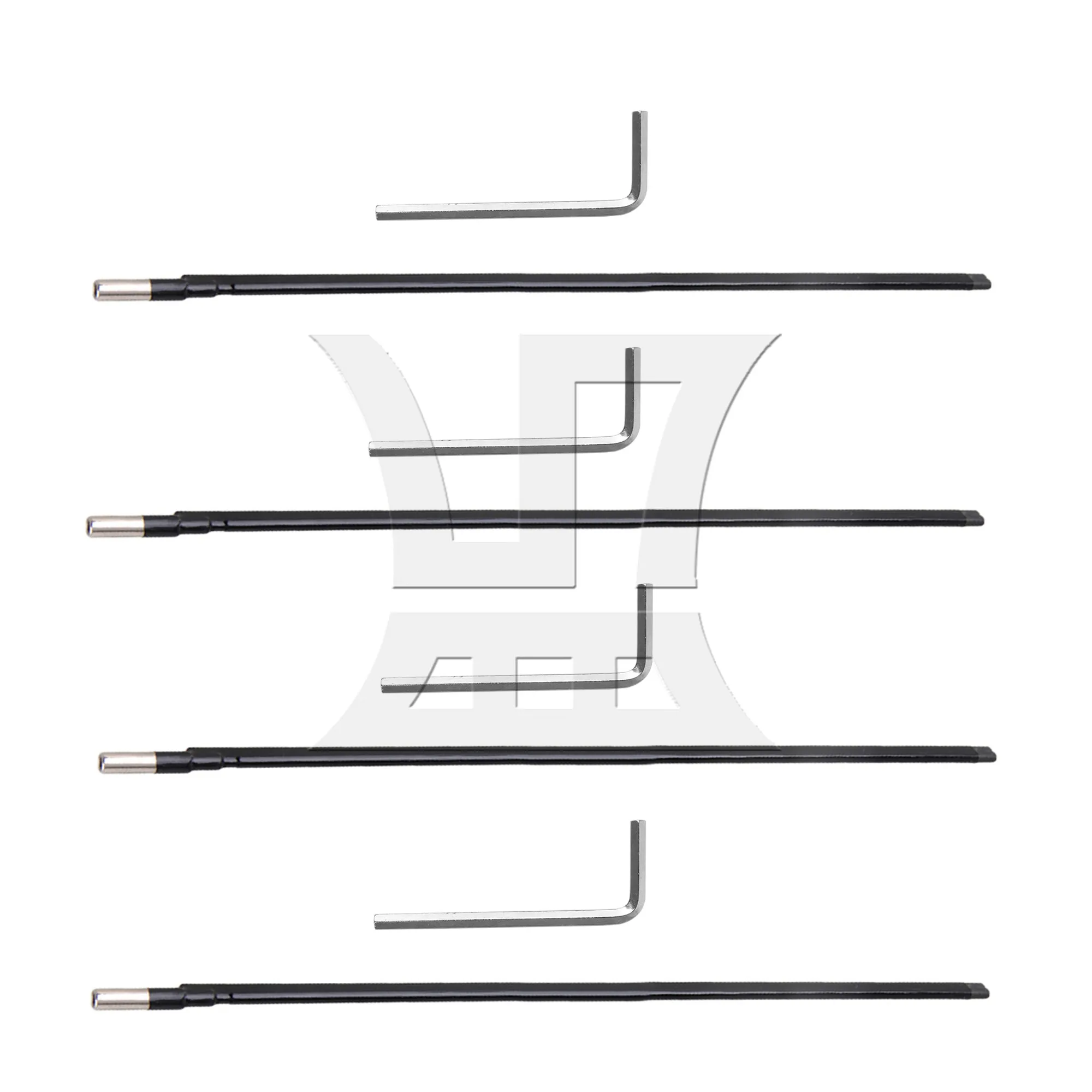 4 Pcs Steel Two-Way Adjustment Guitar Truss Rods 44cm Length 0.9cm Black