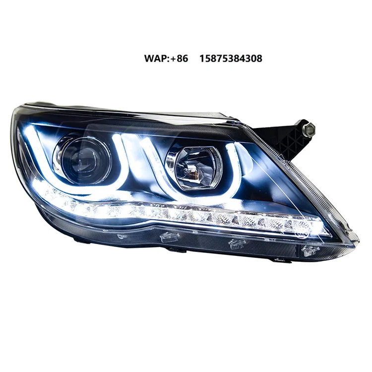 

Veidt for 09-12 Model Tiguan Headlight Assembly Dual Beam Lens Xenon LED Teardrop U-shaped Dual Color Daytime Running Light