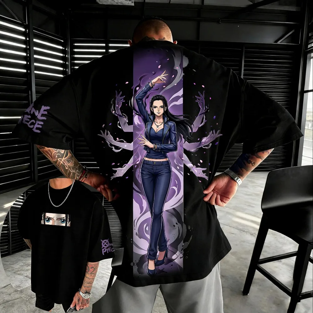 Oversized One Piece Nico Robin Unisex Pure Cotton T-shirt 2026 Summer Harajuku Anime Print Y2K Hip-hop Short Sleeved Top