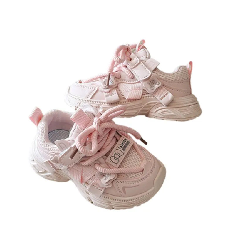 Girls' Soft Soled Sports Shoes Spring Autumn Mesh Boys' Baby Dad Breathable Fashionable Casual Shoes 2026 New Arrival