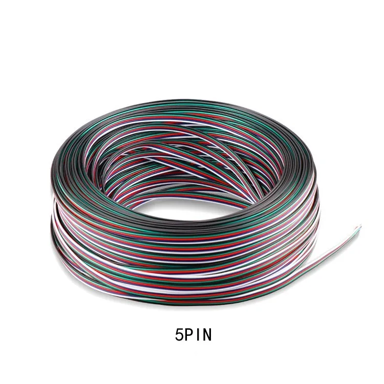 22awg 2pin 3pin 4pin 5pin 6pin Extension Electric Wire 5050 3528 RGB RGBW RGBWW RGBCCT LED Strip Extend Cable Connector