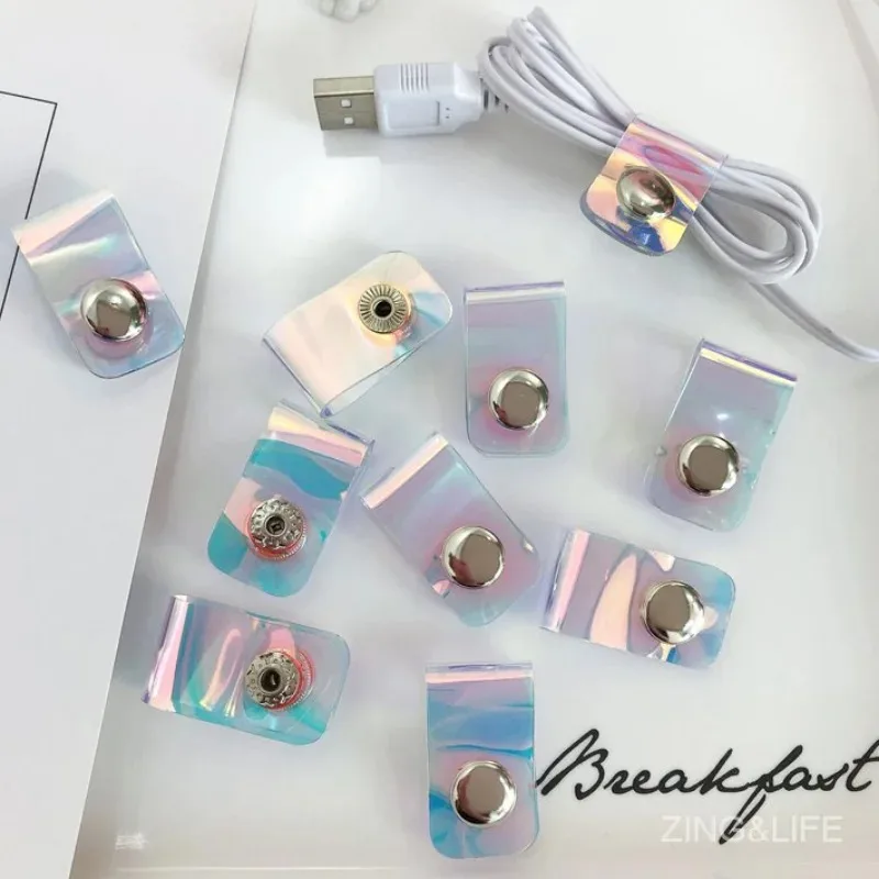 20265Pcs Laser Transparent Cable Clip Earphone Cord Data Cable Winder Protector Charger Cable Holder Buckles Organizer
