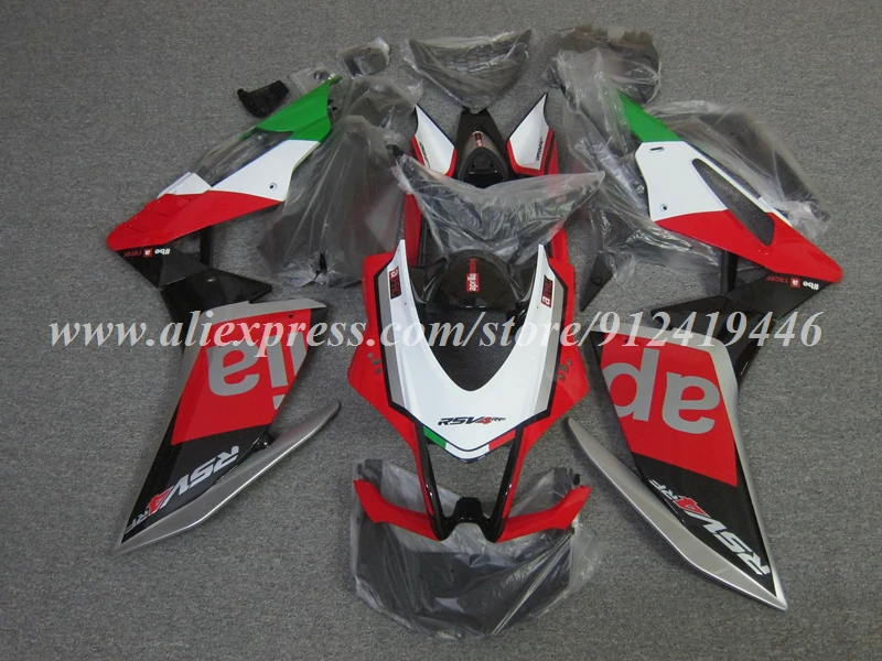 4Gifts New ABS Whole Fairings Kit Fit For Aprilia RSV4 1000 2016 2017 2018 2019 16 17 18 19 Bodywork Set Red Green