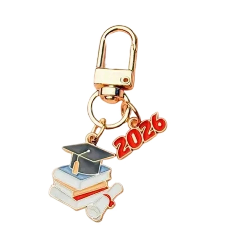 Porte-clés commémoratif 367C 2026, ornement diplôme, bijoux élégants en alliage, cadeau remise diplôme pour les