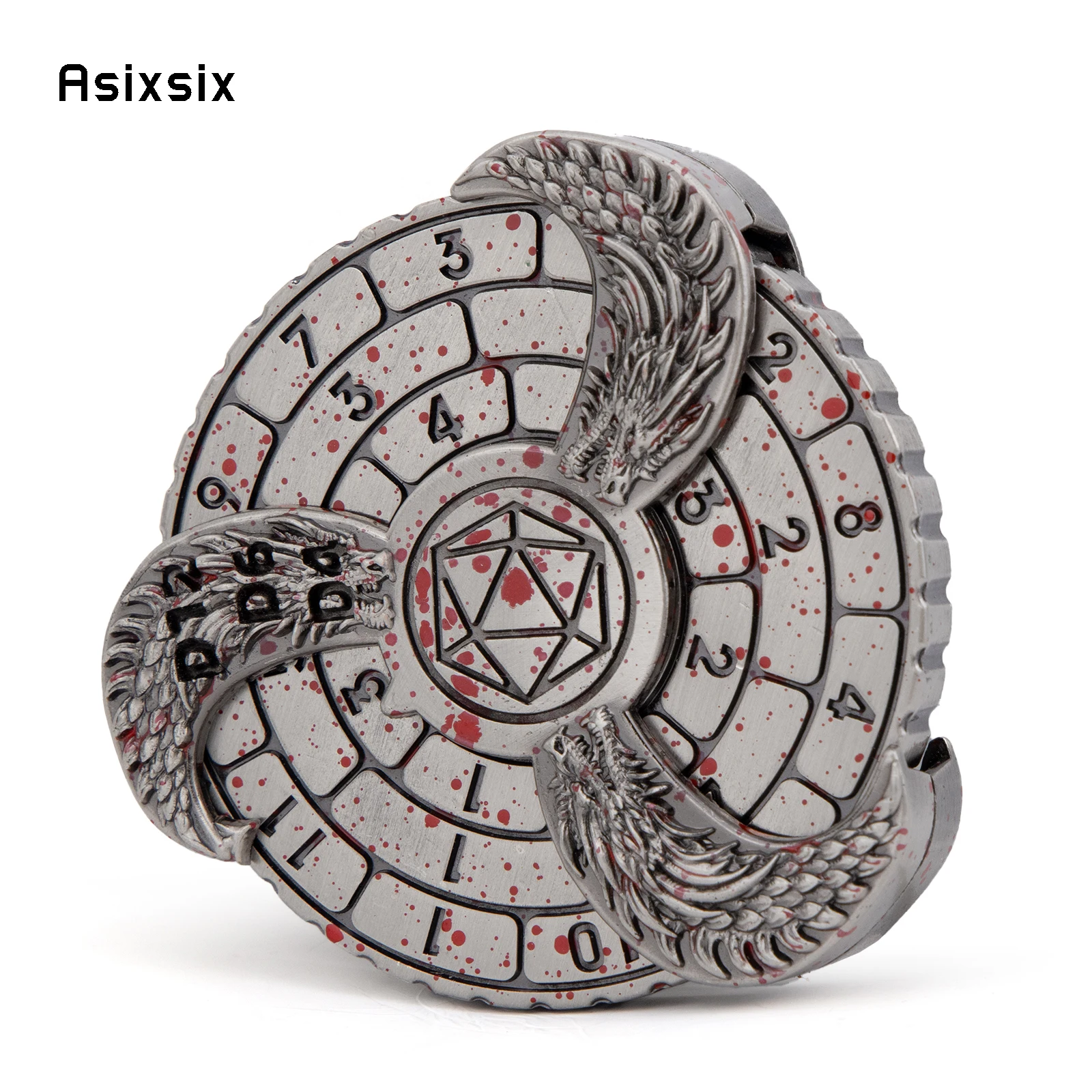 

Серебристо-красная игрушка с тремя головами дракона, вращающаяся игрушка с игральными костиками, многопользовательская игра с системой подсчета кубиков