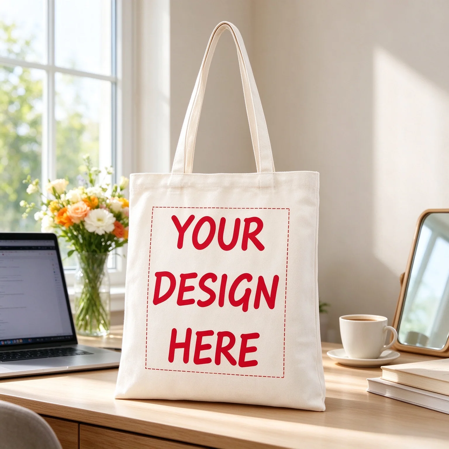 Personalized Canvas Tote Bag Custom Logo Reusable Shopping Bag Blank Canvas Carry Bag for Women Men Travel
