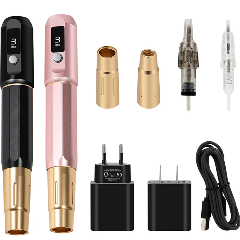 Wireless Rotate Tattoo Maschine Kit PMU Stift Professionelle LED Digital Multifunktions Permanent Make-Up Microblading Augenbrauen Lippen Liefert