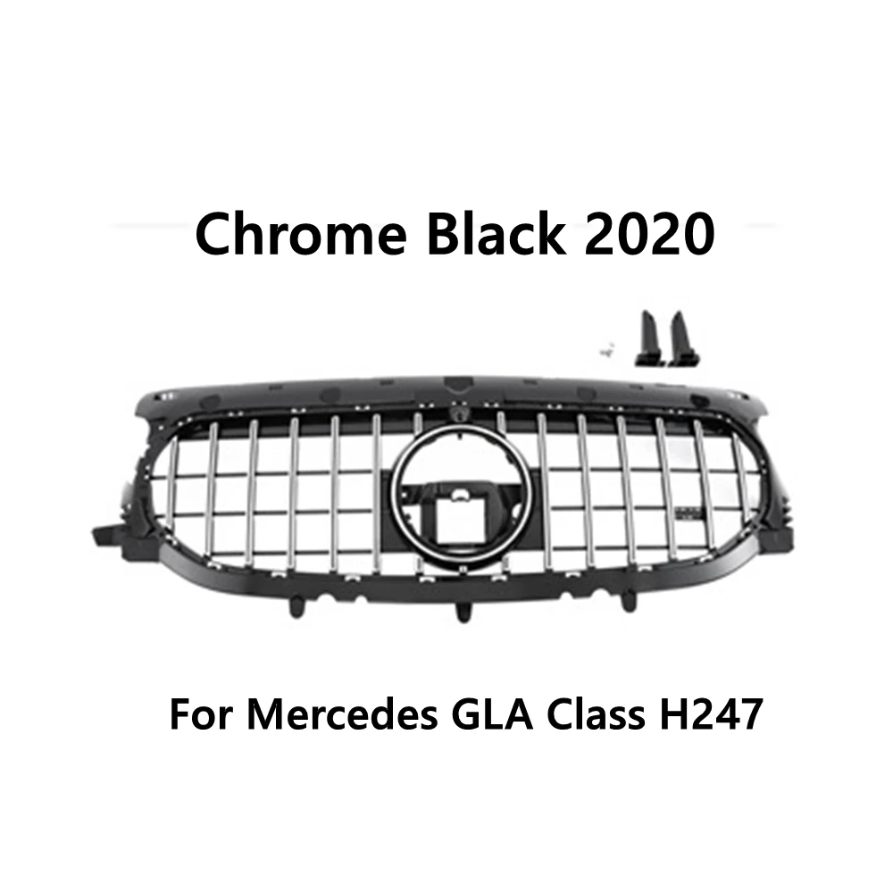 For Mercedes Benz GLA Class H247 GLA45 GLA35 2020-up 1 Piece Black Diamond Style of Front Bumper Grille Mesh Grille