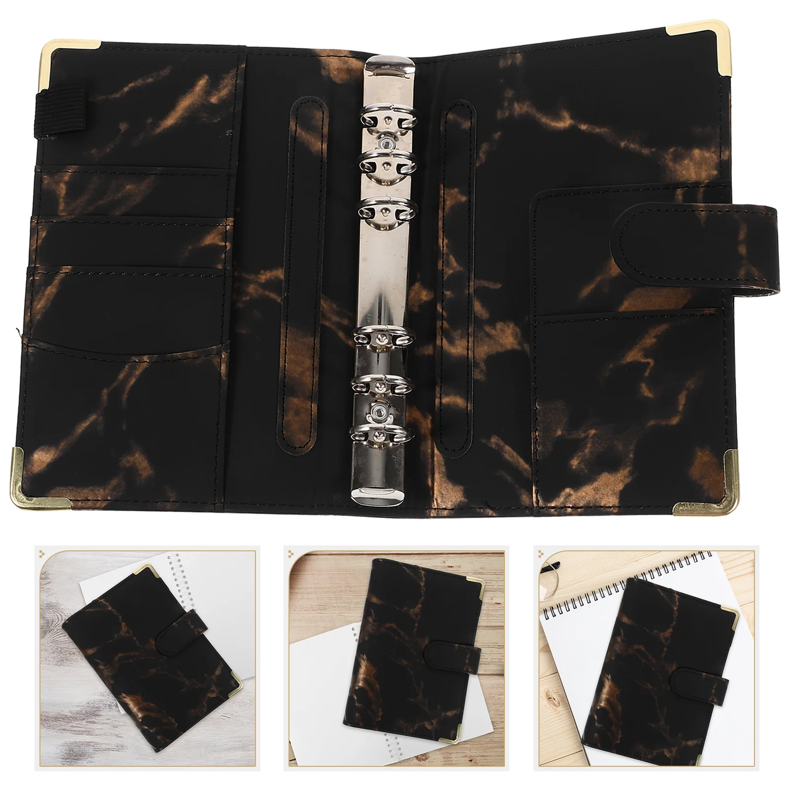 6-Ring Binder Cover A6 Notebook Cover Budget Planner Shell Exquisite Gift Protective Notepad Decorative Accessory