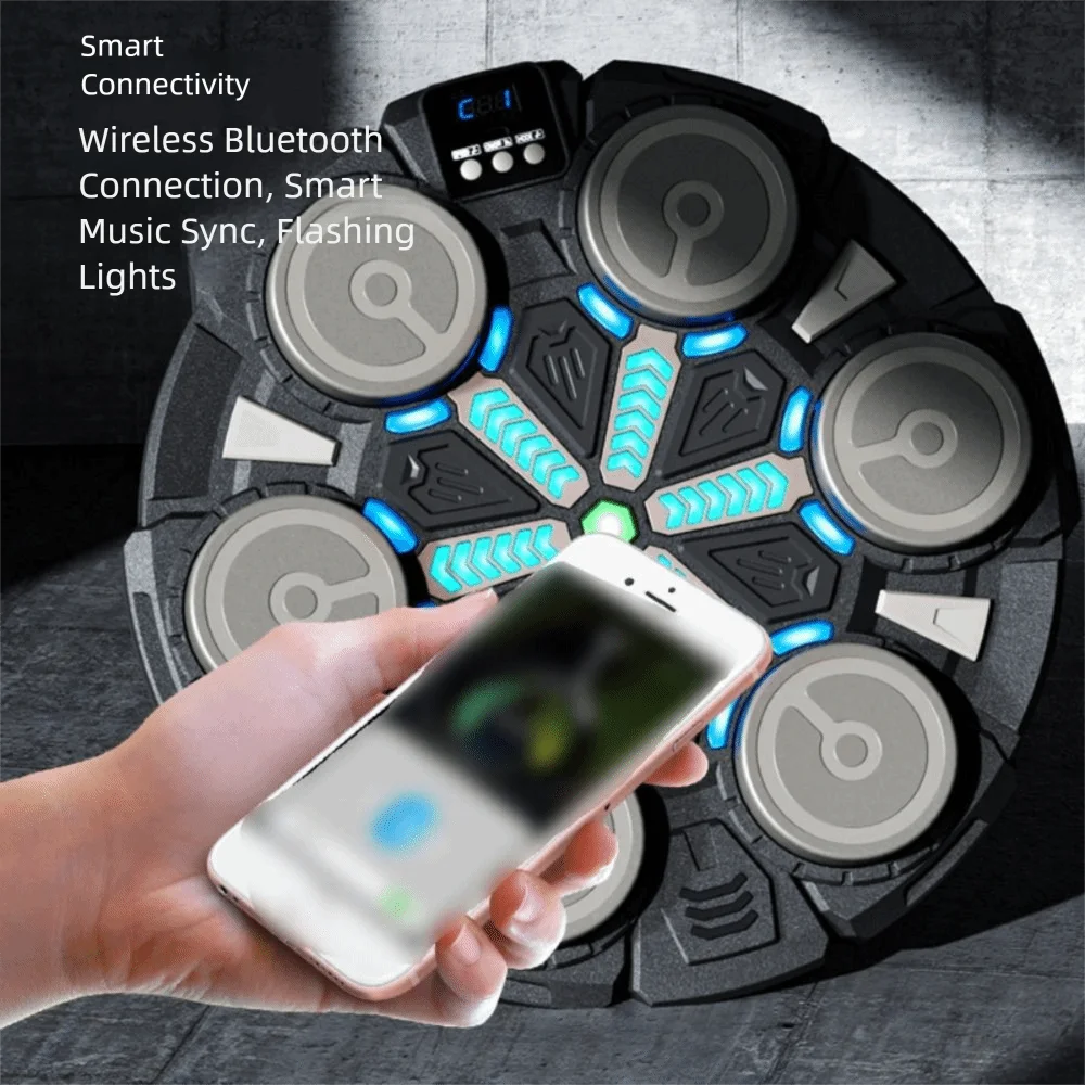 اتصال بلوتوث آلة الملاكمة الموسيقية الذكية الحائط الحد من الضوضاء الملاكمة الهدف الإلكتروني مع قفازات الملاكمة #4