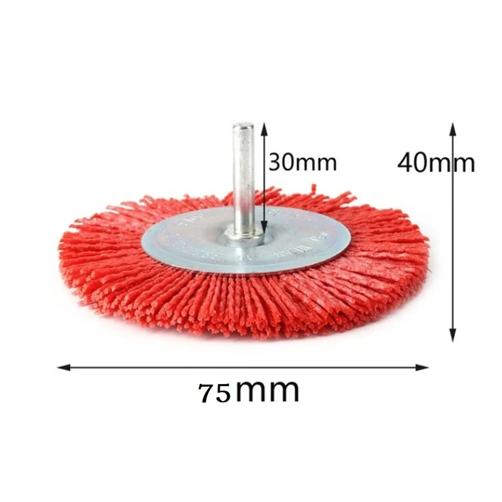 Nylon Cup Brush Abrasive Wire Wheel Brush For Drill Rotary Tool Wood Polishing Deburring Cleaning Furniture 6mm Round Shank