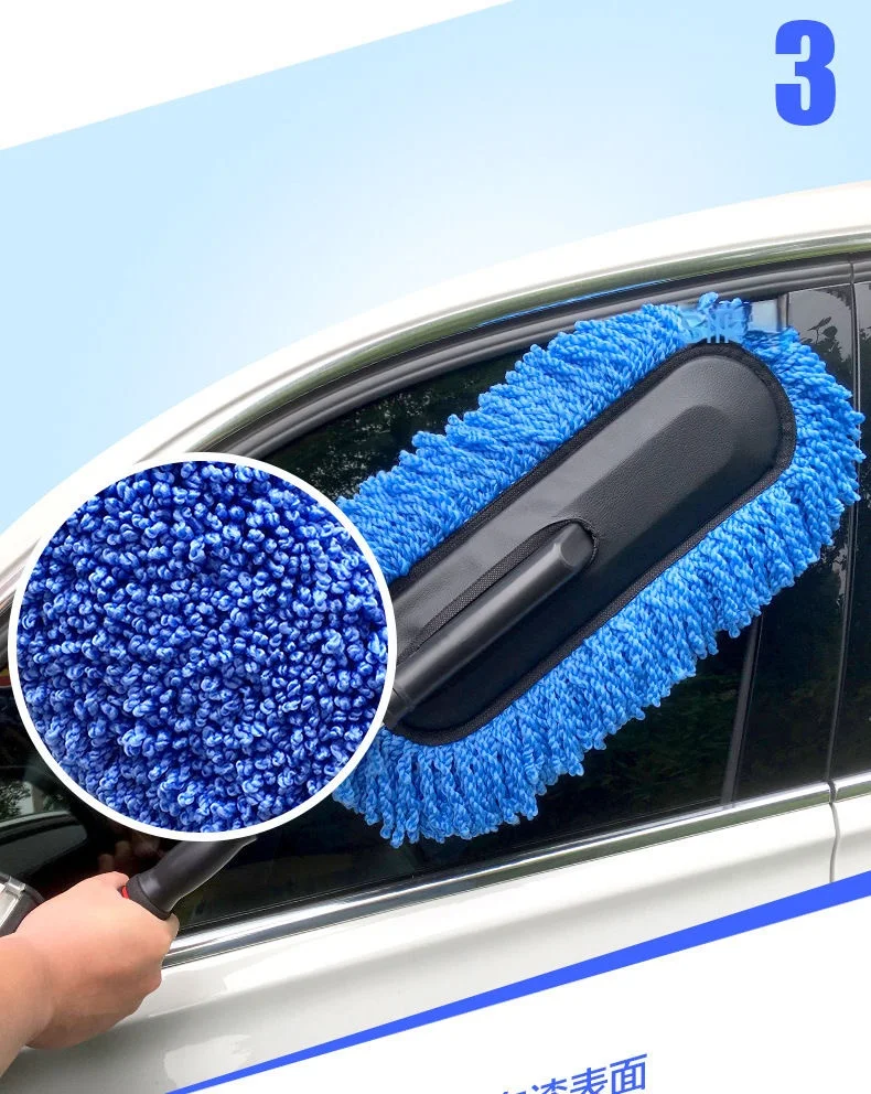 Mikrofaser-Autowaschbürsten-Set, Handschuh-Schwamm mit langem Griff, Autoreinigungs-Set, Staubwedel, Autowasch-Werkzeuge, Zubehör – Detail 7
