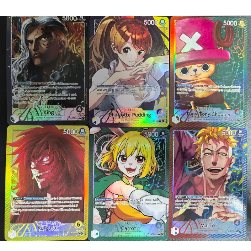 

Diy Proxy Opcg One Piece English Ver Карточная игра Op08 Морковь Шарлотта Пудинг Чоппер Король Марко Каgar Коллекция Аниме Карты