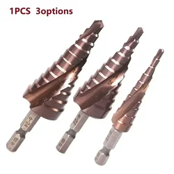 1PC M35 5% Cobalt Step Drill Bit 3-12/4-22/6-24mm HSS-CO Hex Handle Cone Metal Drill Bit Suitable Pistol Drill Brocas