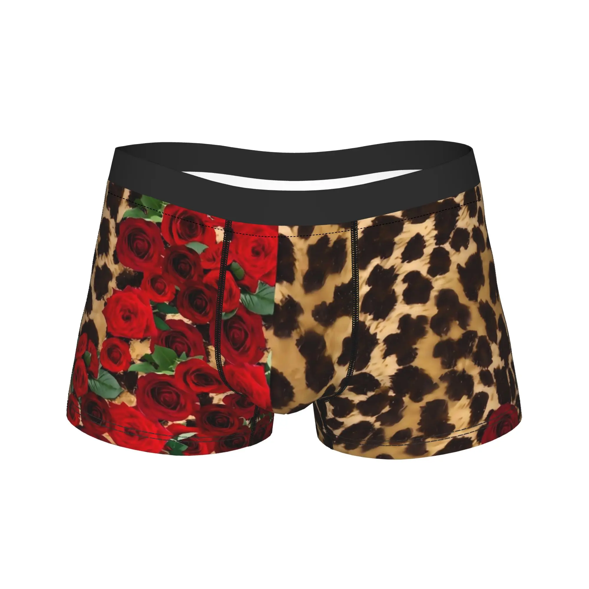 

Нижнее белье с леопардовым принтом и розами, качественные мужские трусы на заказ, удобные трусы-боксеры, подарок на день рождения