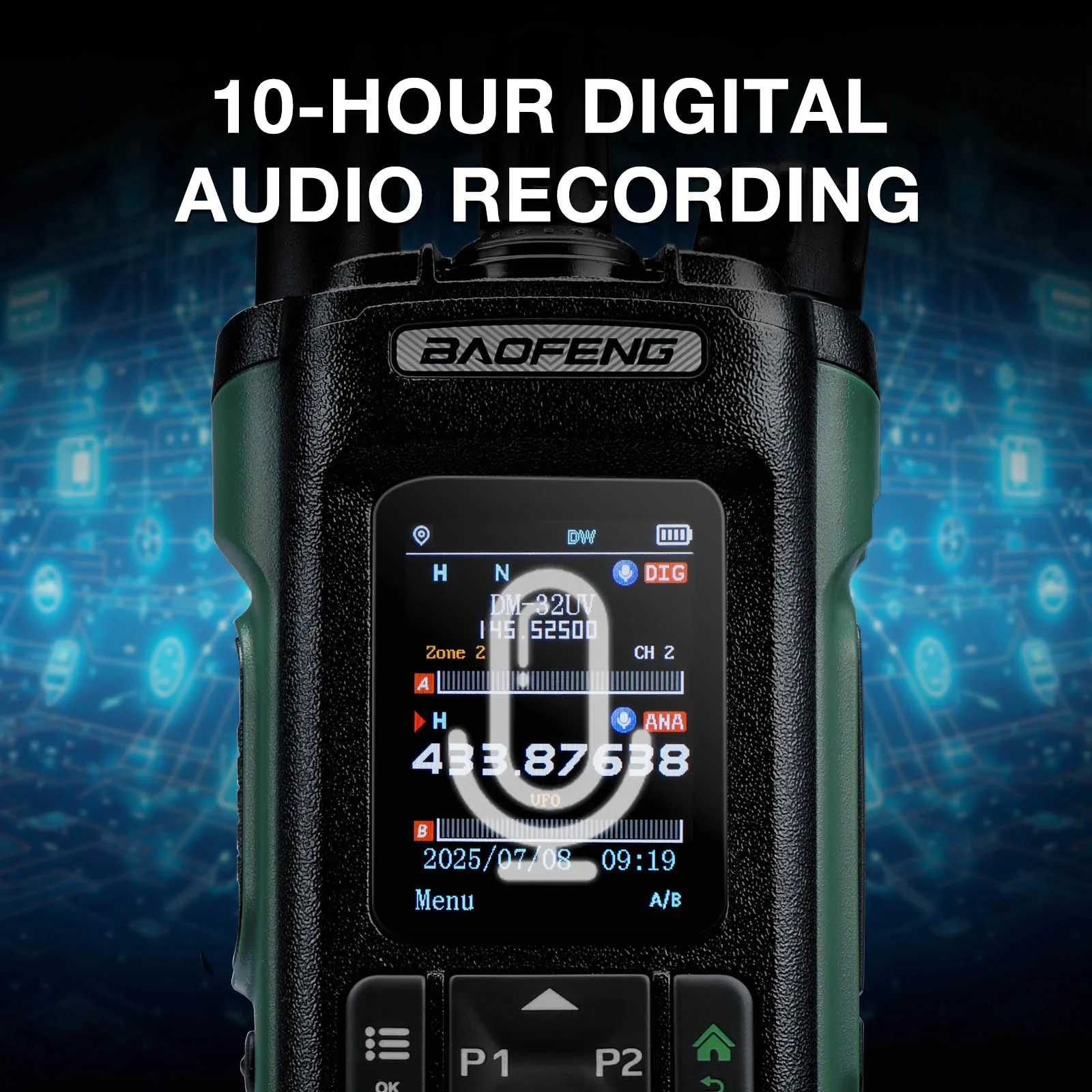Digital Walkie Talkie Baofeng Dmr Dm32 Gps Aprs Dm-32 Dual Mode Analog Dual Time Slot Air Band Digital Call For Uv-32 Ham Radio