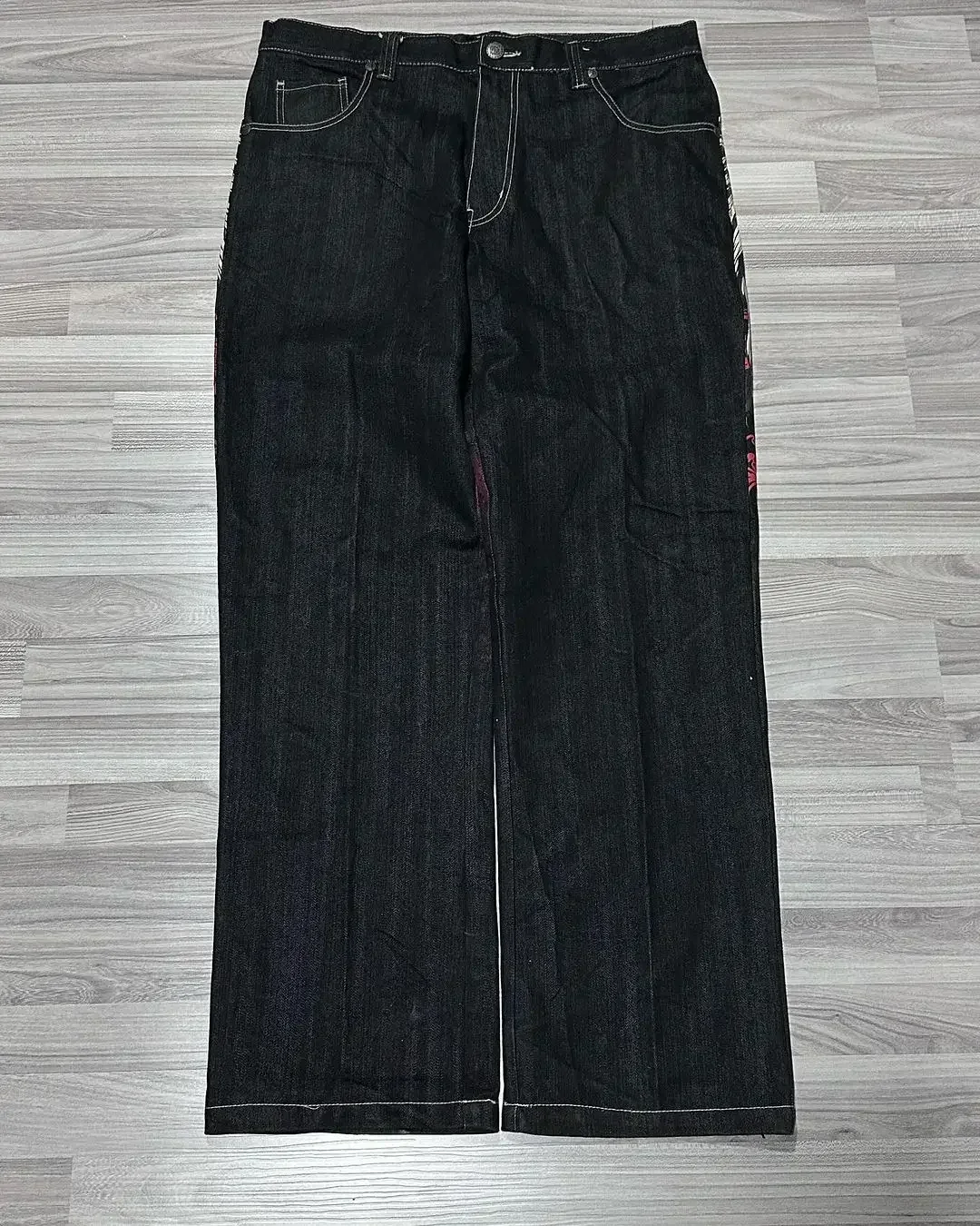 Pantalones vaqueros Vintage góticos Y2K, Jeans holgados con bordado de ala Harajuku, ropa de calle Punk Hip Hop, pantalones de pierna ancha, ropa de calle, nuevo