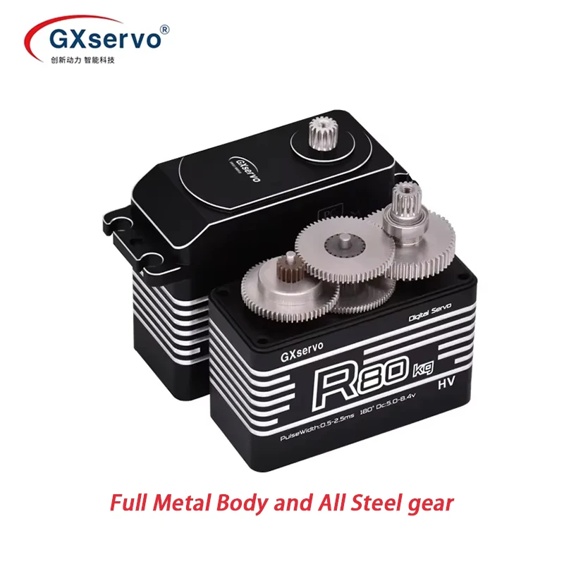 Digitale servo R80kg R70kg Alle Metal Gear 8.4V Hoogspanning Hoog Koppel Voor 1/5 RC Auto, industriële apparatuur, Robotarm