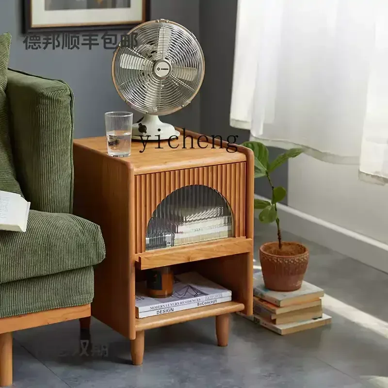 V21 Solid Wood Bedside Table, Bedroom Household Small Cabinet, Simple Modern Storage, Bedside Table