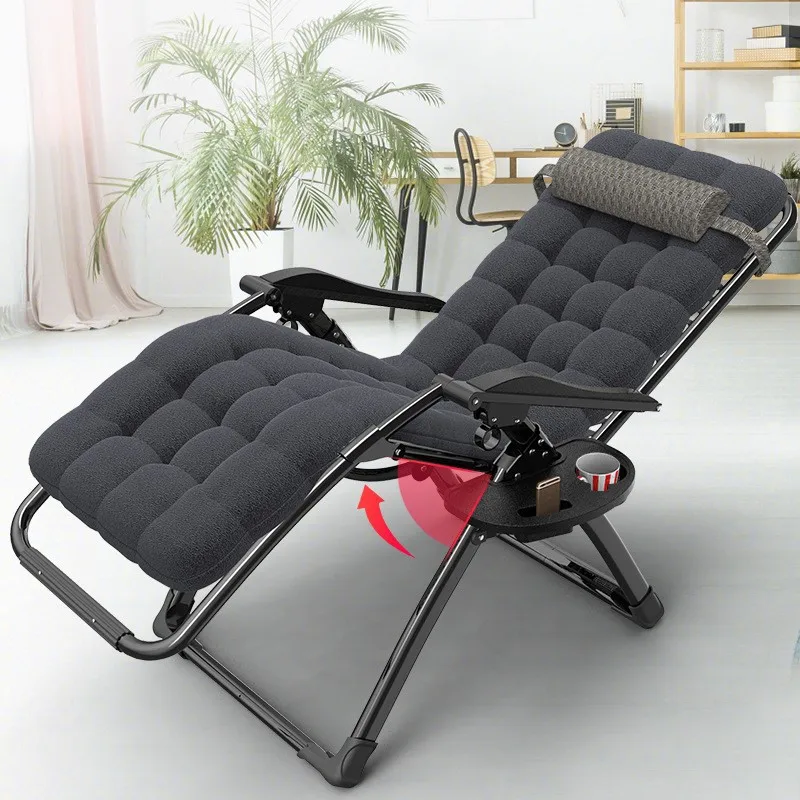 Warming Folding Chair Nap Lounge Chair Office Nap Chair Home Foldable Chair Lazy Backrest Swivel Chair Black Sillon Plegable