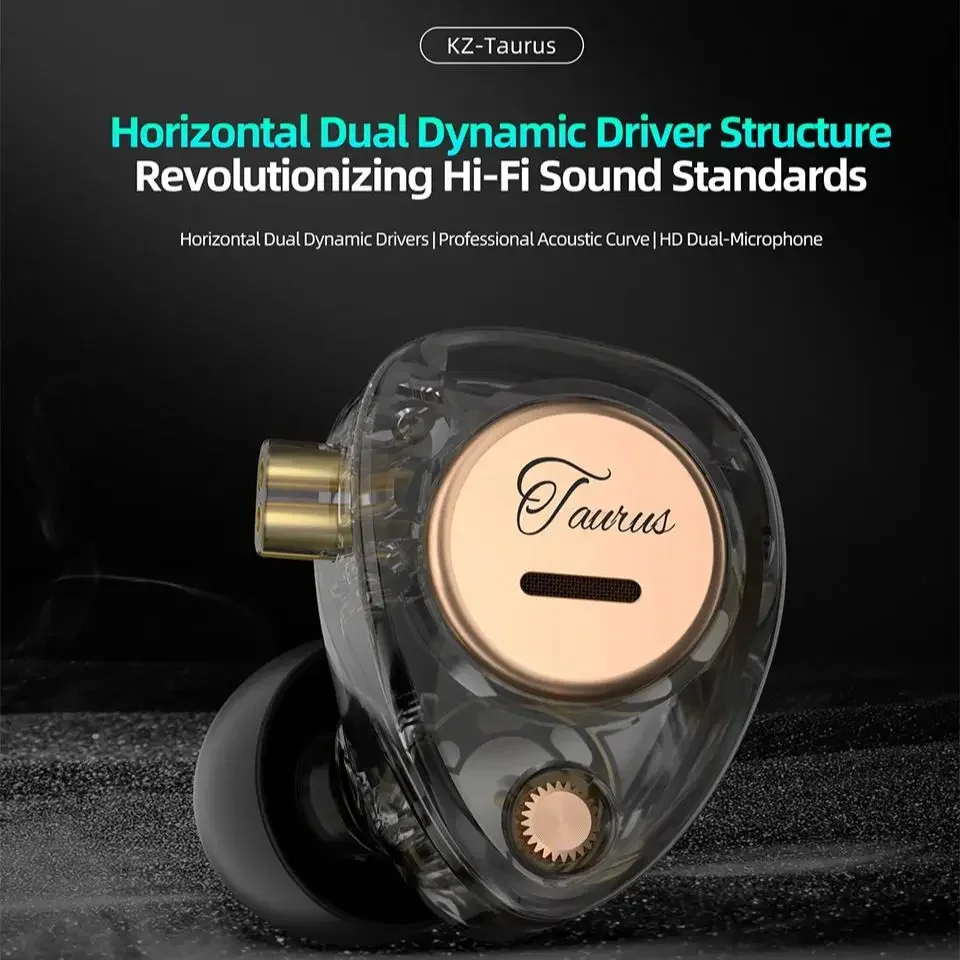 KZ Taurus سماعات أذن سلكية 2DD ميكروفون مزدوج مع KZ بلوتوث الأذن هوك عميق باس الموسيقى ياربود إلغاء الضوضاء سماعة