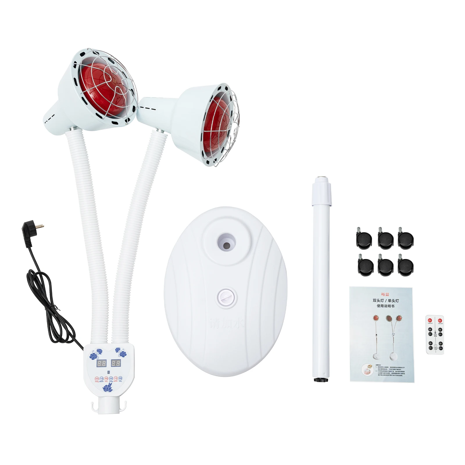 275W Infrarot-Wärmelampe mit Fernbedienung, Doppelköpfige Infrarotlampe mit Einstellbarer Temperatur zur Schmerzlinderung im Salon – Detail 14