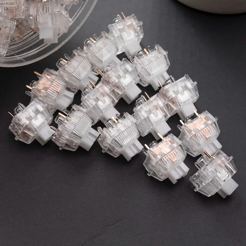 LEOBOG Transparent Mechanical Keyboard Switch Post-Factory Lubrication Linear Axis Body Costom Mahjong Sound for Gifts Giving