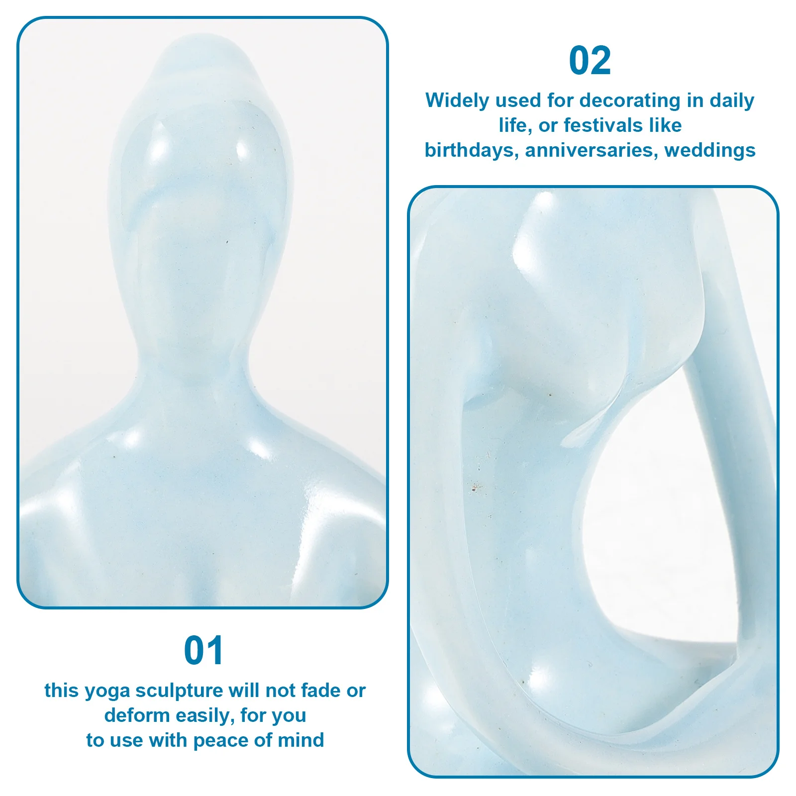 

Yoga Statue Ceramic Zen Sculpture Premium Material for Home Office Table Decoration Yoga Ornament Zen Decoration