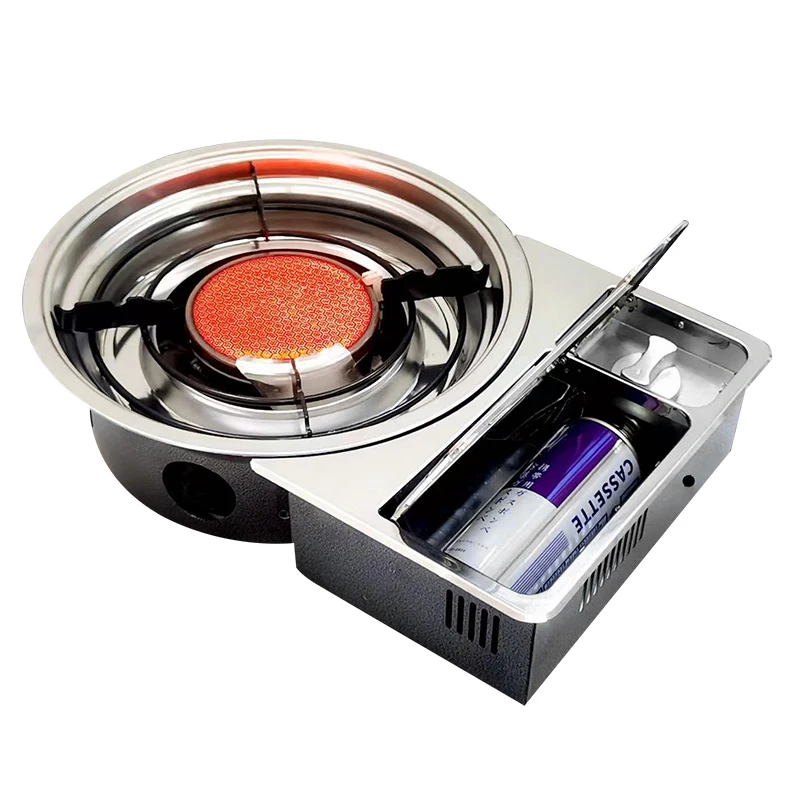 2025 Hot Sale Embedded Butane Gas BBQ Stove Infrared & Open Flame Burner for Korean Restaurant Table 3.8kW Portable Grill