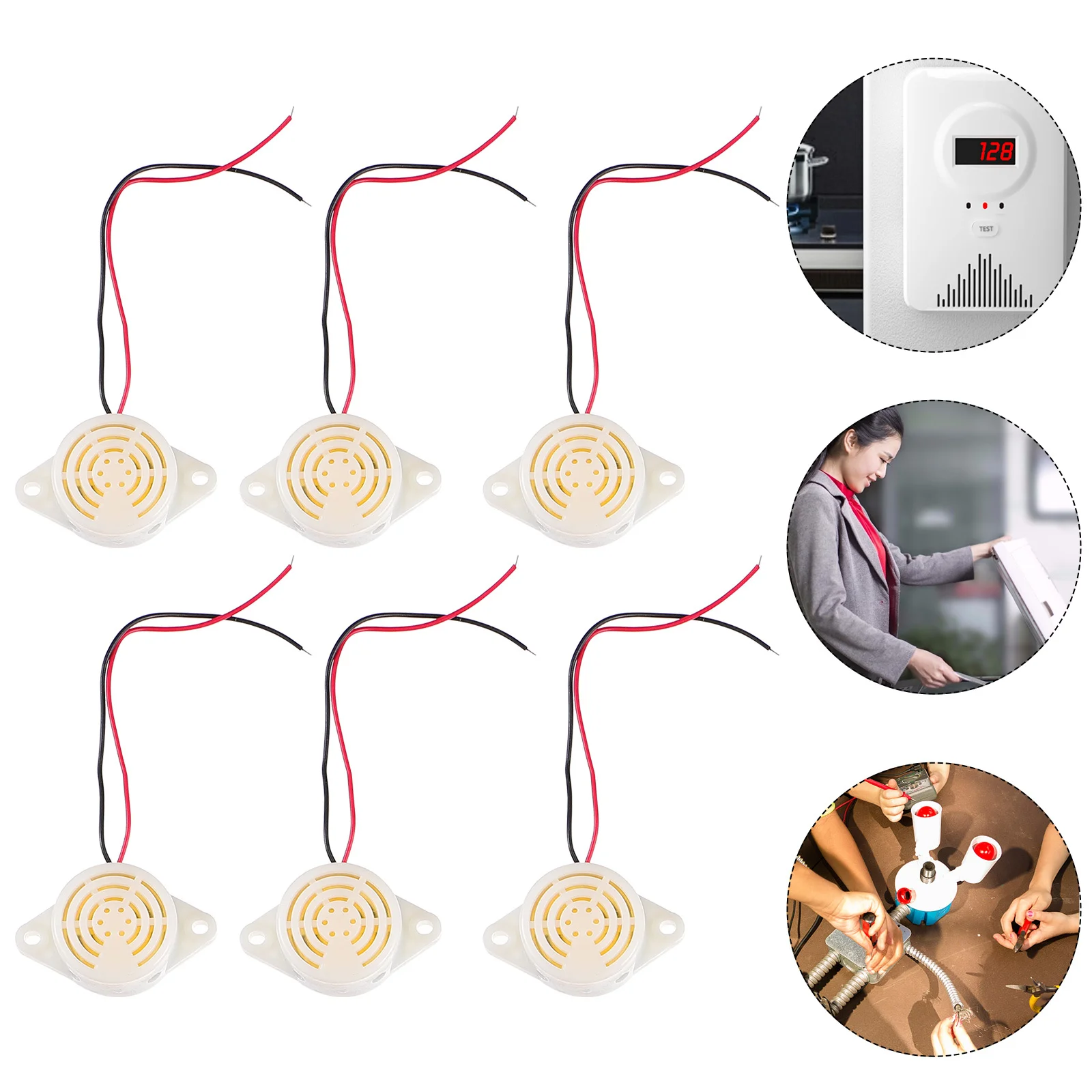 

6Pcs Active Buzzer Electronic Alarm Sound 3-24V Piezoelectric Low Power Consumption Industrial Application