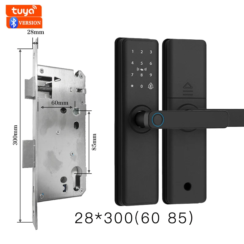2025 Nieuw slim deurslot met Bluetooth-compatibel Tuya APP Digitaal elektronisch slot Smart Home Houten deurslot Vingerafdruk